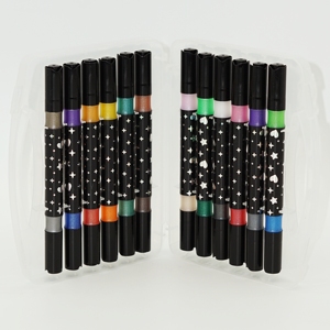 All'ingrosso della fabbrica doppio-si è conclusa Flash Glitter acrilico pennarello morbido con due <span class=keywords><strong>colori</strong></span> acquerello penna fluorescente perlescente - Product Image 5