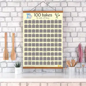 Custom Printing 100 Baker Bucket List to Challenge Yourself and Explore New Skills Scratch Off Poster