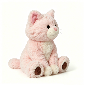 ตุ๊กตาแมวขนฟูสีชมพูพาสเทลน่ารักแบบสั่งทำพิเศษ ท้องสีครีม ฝ่าเท้าสีน้ำตาล ของขวัญตุ๊กตาขนนุ่มสำหรับเด็กผู้หญิง - Product Image 2