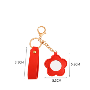 Dễ thương Keychain với tình yêu trái tim gương chống mất Keyring túi quyến rũ thời trang hình trái tim hoa Keychain xách tay Gương trang điểm - Product Image 5