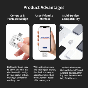 Nhà Máy Ban Đầu Xách Tay Rượu Tester Cảm Biến Điện Hóa Chống Say Rượu Lái Xe Rượu Detector Breathalyzer - Product Image 6