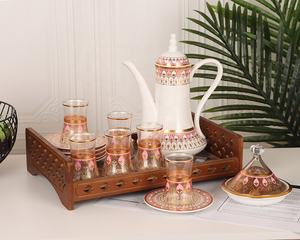 Service à thé en céramique porcelaine royale, porcelaine chinoise, service à thé cadeau, ensemble de tasses à thé arabes, théière de café - Product Image 4
