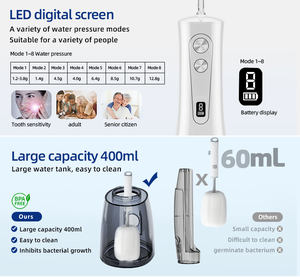 Gadget étanche IPX7 très vendu - 400 ml, rechargeable par USB-C <span class=keywords><strong>et</strong></span> mini, adapté aux voyages en avion, pour un irrigateur dentaire - Product Image 5