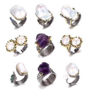 Nuovo prodotto Design speciale 925 <span class=keywords><strong>argento</strong></span> perla barocca gioielli moda donna braccialetto - Product Image 4