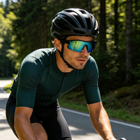 Lunettes de sport semi-cerclées en PC UV400 anti-buée légères avec plaquettes nasales ajustables pour le cyclisme en extérieur, personnalisables OEM