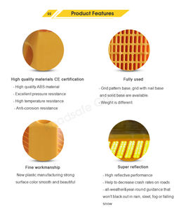 Marcador de Pavimento de Plástico Amarillo de Seguridad Vial Roadsafe, Reflector Doble Común, Alta Reflectividad, Resistencia a la Compresión de Más de 10 Toneladas - Product Image 5