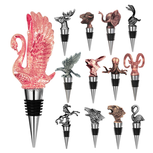 Bouchons de bouteille de vin en métal 3D personnalisés avec logo, en forme d'animaux, pour la conservation <span class=keywords><strong>du</strong></span> vin frais, outil de cuisine et de bar, bouchon d'étanchéité - Product Image 1