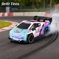 Voiture de drift RC 1:20 avec batterie rechargeable, câble USB, télécommande 4 canaux, lumières LED, portée de 30 m - Utilisation intérieure/extérieure