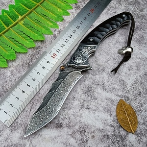 มีดพับ Damascus VG10 Core ระดับอุตสาหกรรม สำหรับกิจกรรมกลางแจ้ง กู้ภัย พกพา EDC ตั้งแคมป์ พร้อมปลอกหนัง - Product Image 6