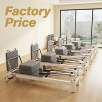 Machine de Pilates Reformer professionnelle réglable de qualité supérieure, en aluminium rose, pour studio commercial