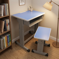 Vente directe d'usine, ensemble bureau et chaise pour étudiants avec cadre métallique simple, hauteur réglable, bureau et chaise pour enfants pour l'école