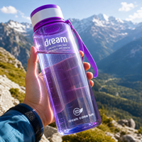 Bouteilles d'eau de sport avec couvercle sans BPA 1000 ml, design durable, hydratation rapide et facile pour la salle de sport et les activités de plein air, cordon inclus