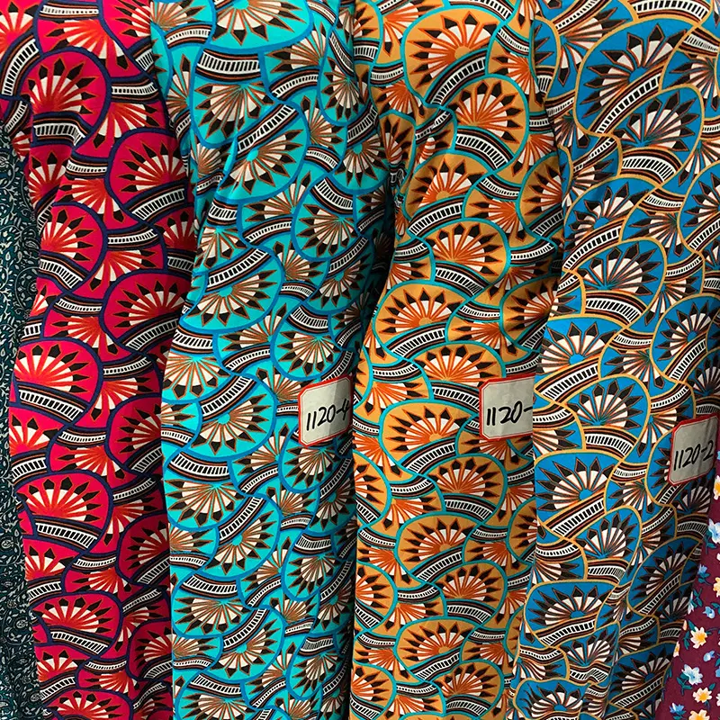 Vestido feminino de tecido de raiom, novo design moderno 100 estampado floral africano barato personalizado para mulheres