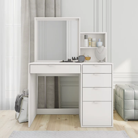 Usine de meubles chinois maquillage minimaliste ensemble de coiffeuse dernier design en bois miroir Led lumière blanche coiffeuse