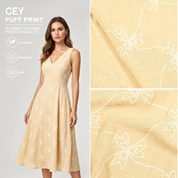 Tissu imprimé en relief 3D effet gonflé 180D respirant et doux, prix usine, pour robe décontractée d'été, tissu d'impression Cey Puff