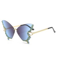Lunettes de soleil Zowensyh papillon sans monture, style mode, verres UV400 exagérés, monture PC, modèle unisexe 18665