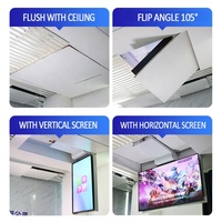JGST Smart Home CE Qualified Automated Motorized TV Ceiling Lift Remote Control Retractable Mount Flip Feature Cold Rolled Steel