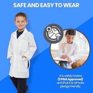 Doctor's White Labor kittel Kostüm für Mädchen und Jungen 3/4 Länge Leichter Labor kittel Dress up America Labor kittel für Kinder - Product Image 2