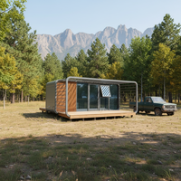 Maison Capsule Extensible Préfabriquée de 20 pieds, Bâtiment Conteneur Moderne en Acier et Bois, Conception Respirante, Couleurs Personnalisables, Garantie 5 Ans