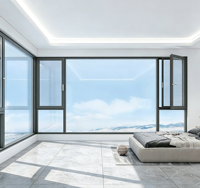 Ventana Abatible Moderna de Aleación de Aluminio al por Mayor con Sistema de Mosquitera, Insonorizada para Cocina con Vidrio Low-E