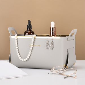 Cestino di immagazzinaggio Pieghevole In Oro di Lusso Giocattolo Nordic Scrivania Pieghevole DELL'UNITÀ di elaborazione del Regalo di Picnic Casa Organizer In Pelle di Stoccaggio Cesti di Stoccaggio Con Maniglia - Product Image 6