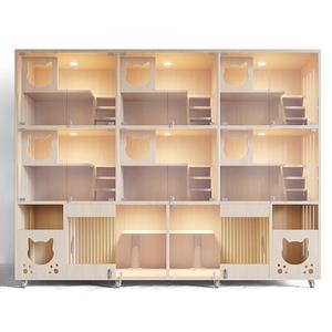 Vitrine d'exposition à trois étages pour l'élevage de chats avec un espace super spacieux, cage et nid pour chats, fournitures pour animaux de compagnie - Product Image 1