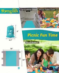 Tapis de plage et de pique-nique portable, surdimensionné, anti-sable, imperméable et anti-UV, avec logo personnalisé, économique - Product Image 4