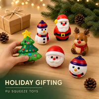 Balles anti-stress en PU à remontée lente, jouets sensoriels de Noël pour unisexe 14 ans et plus, cadeau de fête