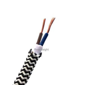 Câble textile en cuivre toronné à 2 conducteurs 0,75 mm², fil recouvert de tissu décoratif, isolation en PVC 300V pour suspension luminaire - Product Image 2