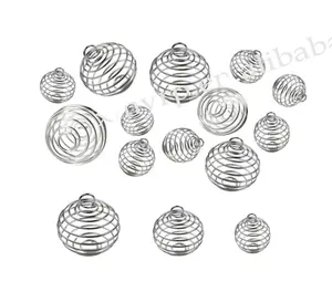 Bán buôn bạc vàng ngọc trai tinh thể đá chủ Vòng cổ dây xoắn ốc Bead Filigree lồng Mặt dây chuyền đối với trang sức làm