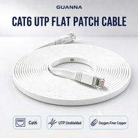 Câble de raccordement plat Cat6 blanc peu encombrant UTP RJ45 pour réseau Ethernet LAN, CCA pour installation sous tapis