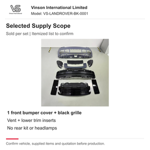 Kit de actualización de parachoques delantero y parrilla para Land Rover Range Rover L460 2023-2024, selección de parrilla negra estilo SV - Product Image 3