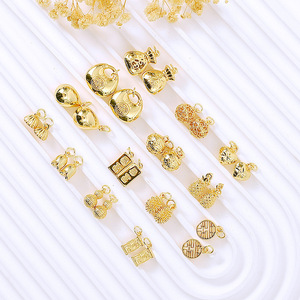 Colgante de cobre macizo chapado en oro de 18 quilates, formas mixtas para hacer collares, accesorios de joyería DIY D110 - Product Image 1