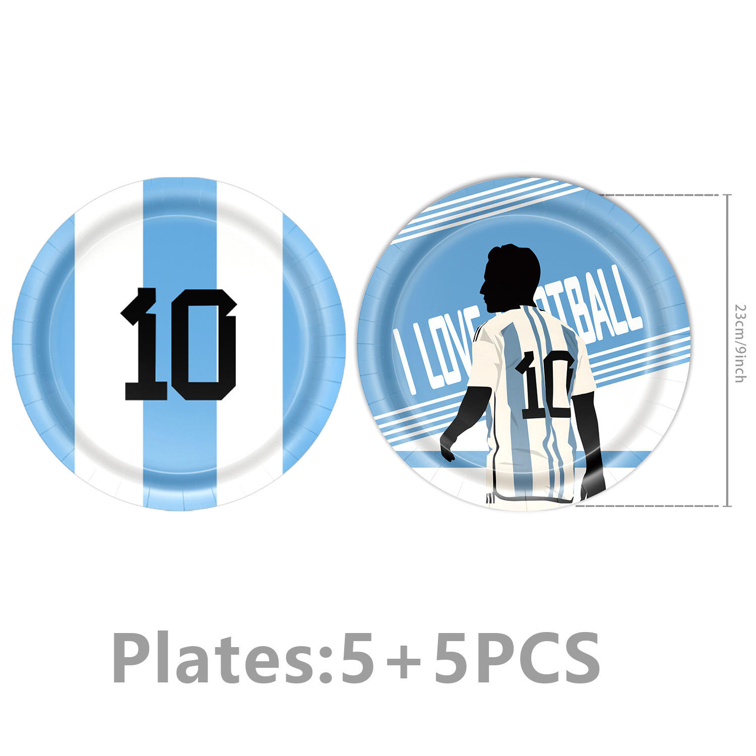 9 pulgadas 10 piezas-copa del mundo messi