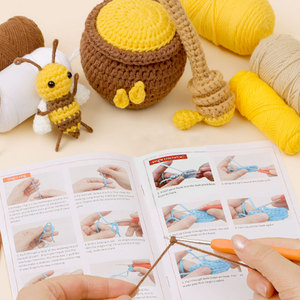 <b>Beginners</b> <b>Knitting</b> <b>Kit</b> <b>for</b> Adults and Kids Bees Crochet <b>Kits</b> with Easy Peasy Yarn and Step-by-Step Video Tutorials - Product Image 3