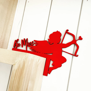 Pafu En Bois Rose Rouge Pendentif Saint Valentin Décor À La Maison Porte Coin Ornements <span class=keywords><strong>Cupidon</strong></span> <span class=keywords><strong>Arc</strong></span> et Flèche Be Mine Signes - Product Image 4