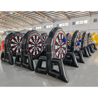 Jeu de fléchettes géantes gonflables pour événements, avec balles collantes et souffleur d'air, idéal pour la location