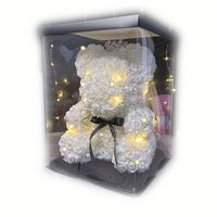 40cm LED Rose Teddy Bear Flower PE Foam Bear Gift Box for Graduation Thanksgiving Christmas Decoration Valentine's Day Gifts