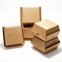 Boîte d'emballage pour hamburgers en carton ondulé, boîte à emporter pour le déjeuner, boîte alimentaire rectangulaire, design de dessin animé
