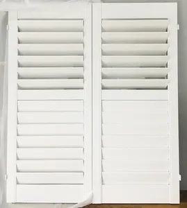 Custom Gevormde Raam Luiken Exterieur Basswood Plantage Shutter Waterdicht Pvc Louver Outdoor Plantage Luiken Voor Raam