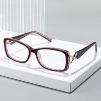 Monturas de Gafas Ópticas Modernas para Mujer, Gafas de Lectura con Patillas Estrechas Cuadradas, Monturas de Gafas con Bisagras Metálicas TR90