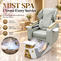 Chaise de spa pour pédicure et massage shiatsu personnalisable de luxe, en métal et cuir, siège réglable pour salon de beauté professionnel