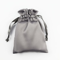 Pochette en satin de soie écologique de luxe avec cordon de serrage, logo personnalisé imprimé, sac à bijoux, emballage cadeau, petits sacs anti-poussière en satin