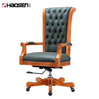 Chaise de bureau pivotante de luxe en cuir vert de qualité supérieure, fabriquée en Chine, pour cadres et professionnels