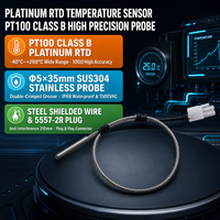 Sensor Suhu Platinum Resistance RTD PT100 Kelas B untuk Penggunaan Oven Suhu Tinggi Akurasi 1C Dilengkapi Probe Baja SUS Berjaring