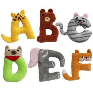 애완 동물 개 구호 물기 방지 강아지 플러시 사운드 장난감 26 영어 문자 플러시 사운드 장난감 도매