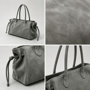Bolso de Mano <span class=keywords><strong>ZAMO</strong></span> para Mujer, en Cuero Genuino Color Gris Caramelo, Modelo 2026, Nuevo, de Alta Gama, Ligero, con Cierre de Cremallera - Product Image 2