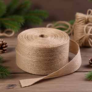 Nastro di Juta Naturale 1,2 cm x 9,4 m, Materiale Ecologico Intrecciato per Decorazioni e Regali - Product Image 2