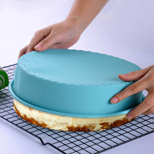 8 Inch Silicone Bánh <span class=keywords><strong>Pan</strong></span> Nhiệm Vụ Nặng Nề Bakeware Vòng Bánh Chảo Silicone Khuôn Mẫu Không Dính Phát Hành Nhanh Chóng Nướng Chảo - Product Image 4