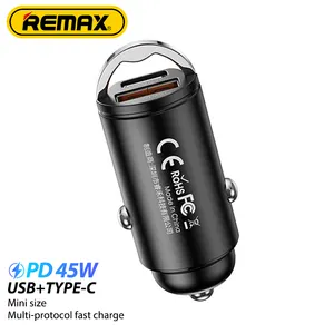 Remax Bergabung dengan Kami RCC 238 USB Super Kecil Tipe C Pilihan Ganda Pd Cepat Qc3.0 Mobil 45W Adaptor Pengisi Daya Cepat